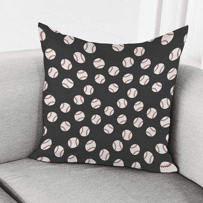 Black Baseball Pattern Print Pillow Cover