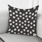 Black Baseball Pattern Print Pillow Cover
