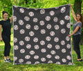 Black Baseball Pattern Print Quilt