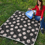 Black Baseball Pattern Print Quilt