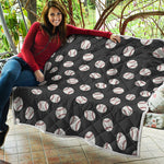 Black Baseball Pattern Print Quilt