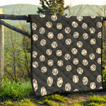 Black Baseball Pattern Print Quilt
