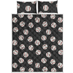 Black Baseball Pattern Print Quilt Bed Set