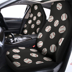 Black Baseball Pattern Print Universal Fit Car Seat Covers