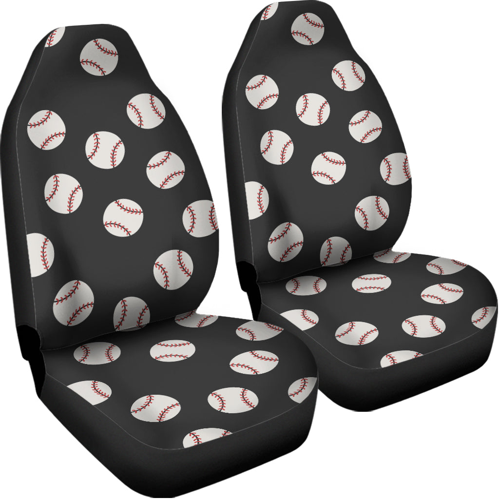 Black Baseball Pattern Print Universal Fit Car Seat Covers