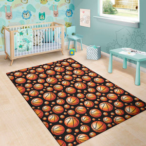 Black Basketball Pattern Print Area Rug