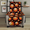 Black Basketball Pattern Print Armchair Protector