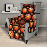 Black Basketball Pattern Print Armchair Protector