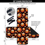 Black Basketball Pattern Print Armchair Protector