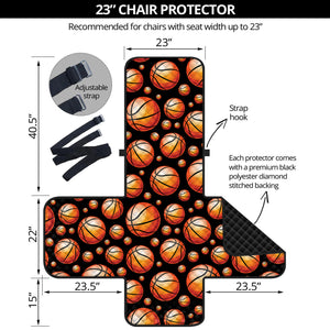 Black Basketball Pattern Print Armchair Protector