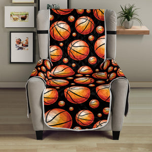 Black Basketball Pattern Print Armchair Protector