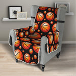 Black Basketball Pattern Print Armchair Protector