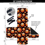 Black Basketball Pattern Print Armchair Protector
