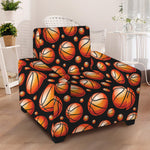 Black Basketball Pattern Print Armchair Slipcover