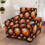 Black Basketball Pattern Print Armchair Slipcover