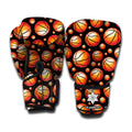 Black Basketball Pattern Print Boxing Gloves
