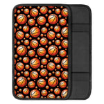 Black Basketball Pattern Print Car Center Console Cover