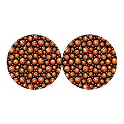 Black Basketball Pattern Print Car Coasters