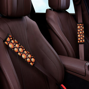 Black Basketball Pattern Print Car Seat Belt Covers