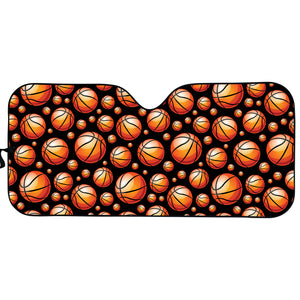 Black Basketball Pattern Print Car Sun Shade