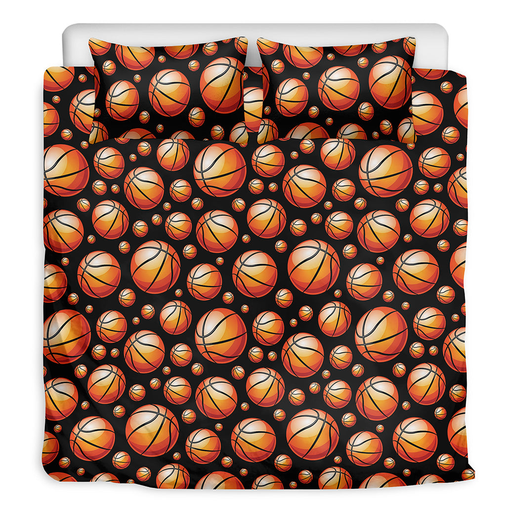 Black Basketball Pattern Print Duvet Cover Bedding Set