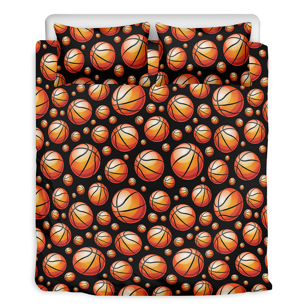 Black Basketball Pattern Print Duvet Cover Bedding Set