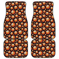 Black Basketball Pattern Print Front and Back Car Floor Mats