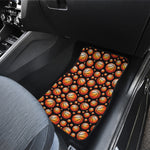 Black Basketball Pattern Print Front and Back Car Floor Mats