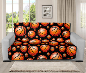 Black Basketball Pattern Print Futon Protector