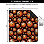 Black Basketball Pattern Print Futon Protector