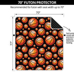 Black Basketball Pattern Print Futon Protector