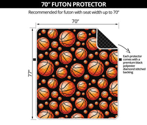 Black Basketball Pattern Print Futon Protector