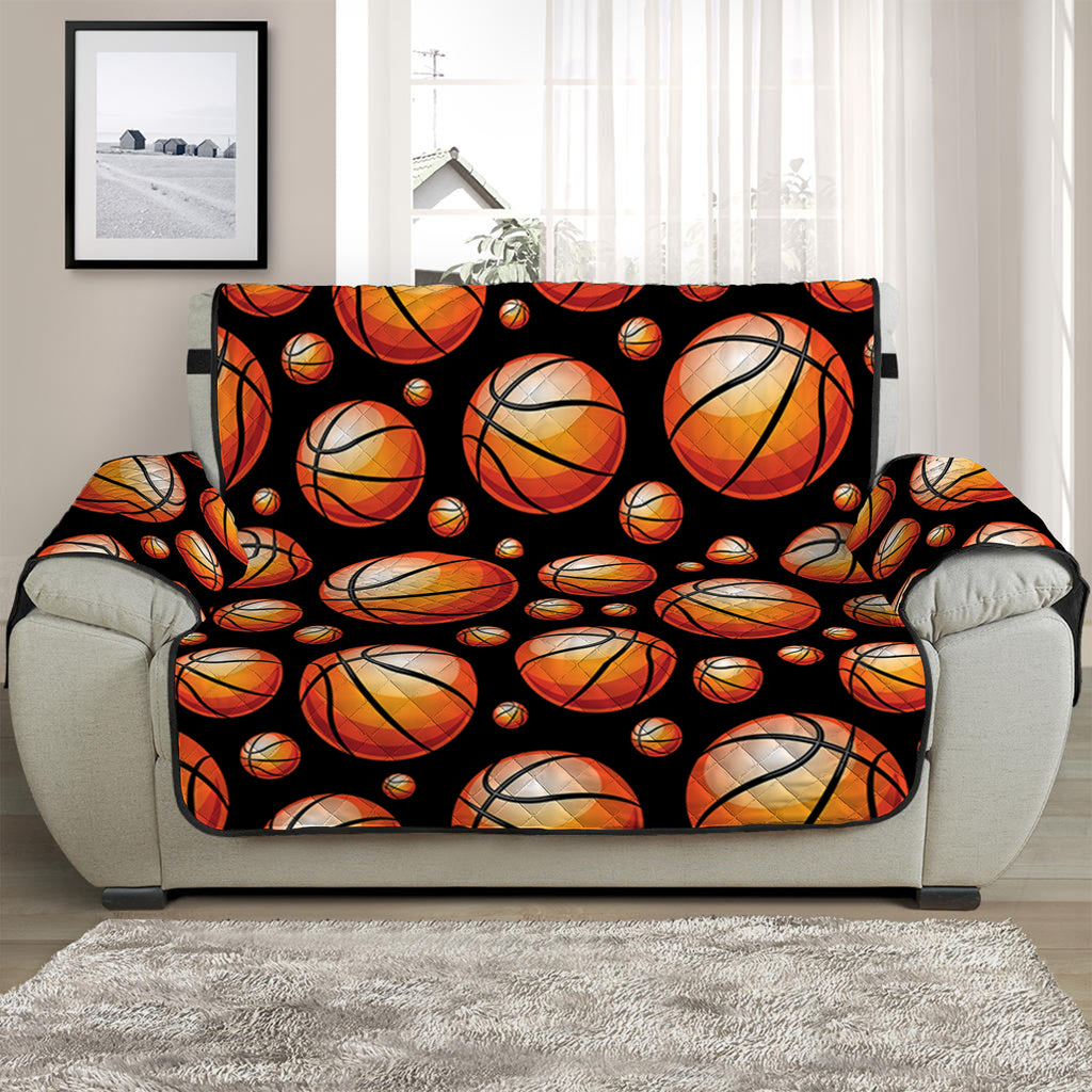 Black Basketball Pattern Print Half Sofa Protector