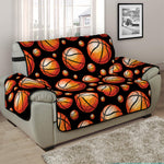 Black Basketball Pattern Print Half Sofa Protector