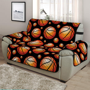 Black Basketball Pattern Print Half Sofa Protector