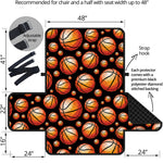 Black Basketball Pattern Print Half Sofa Protector