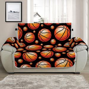 Black Basketball Pattern Print Half Sofa Protector