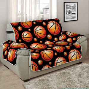 Black Basketball Pattern Print Half Sofa Protector