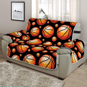 Black Basketball Pattern Print Half Sofa Protector