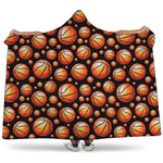 Black Basketball Pattern Print Hooded Blanket