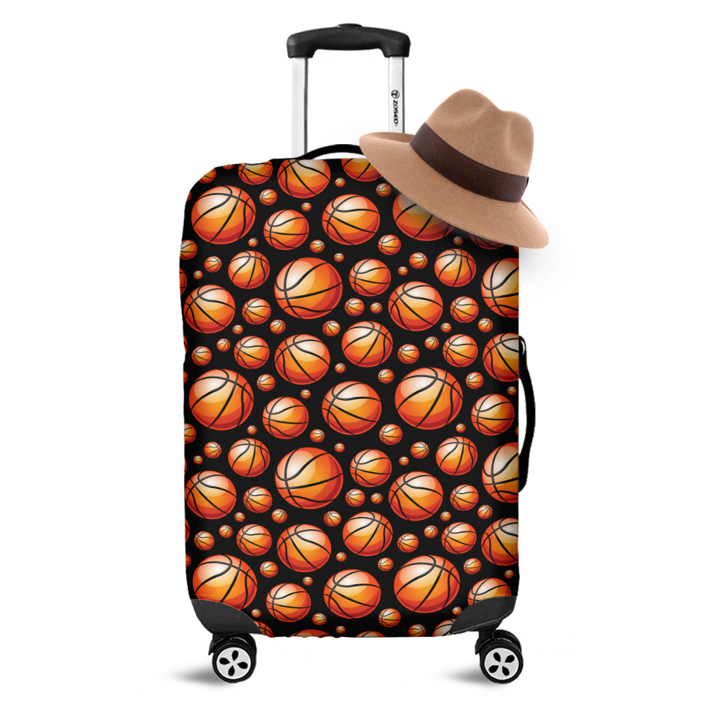 Black Basketball Pattern Print Luggage Cover