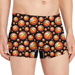 Black Basketball Pattern Print Men's Boxer Briefs