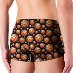 Black Basketball Pattern Print Men's Boxer Briefs