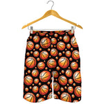 Black Basketball Pattern Print Men's Shorts