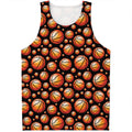 Black Basketball Pattern Print Men's Tank Top