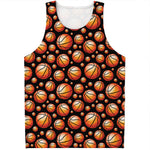 Black Basketball Pattern Print Men's Tank Top