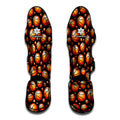 Black Basketball Pattern Print Muay Thai Shin Guards