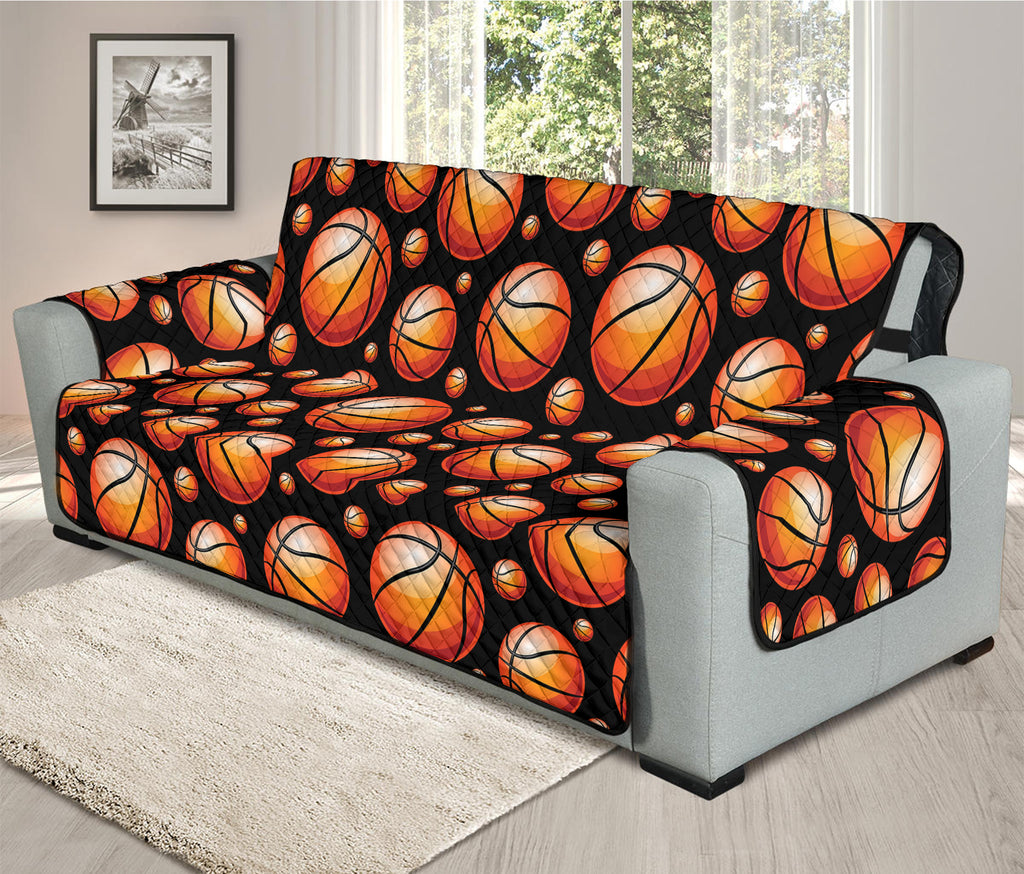 Black Basketball Pattern Print Oversized Sofa Protector