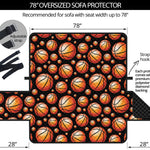 Black Basketball Pattern Print Oversized Sofa Protector