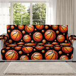 Black Basketball Pattern Print Oversized Sofa Protector